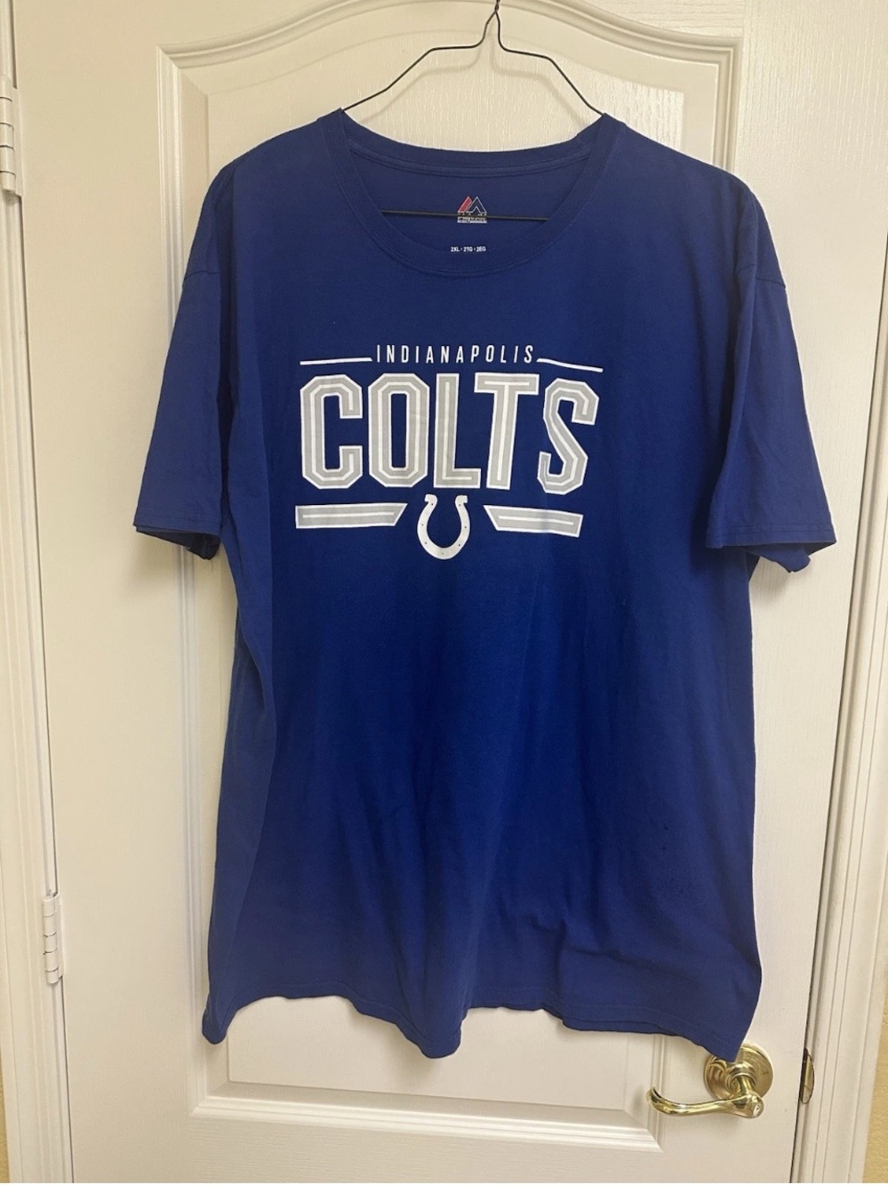 Indianapolis Colts NFL Majestic Men's Solid Blue Short Sleeve T-shirt 2XL